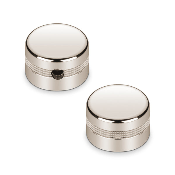 Schaller Germany Set of (2) 6mm Knurled Metal Speed Knobs, NICKEL 15040100