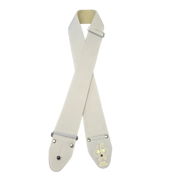 D'Andrea ACE 14 Vintage Reissue Embossed White Adjustable 2" Wide Guitar Strap