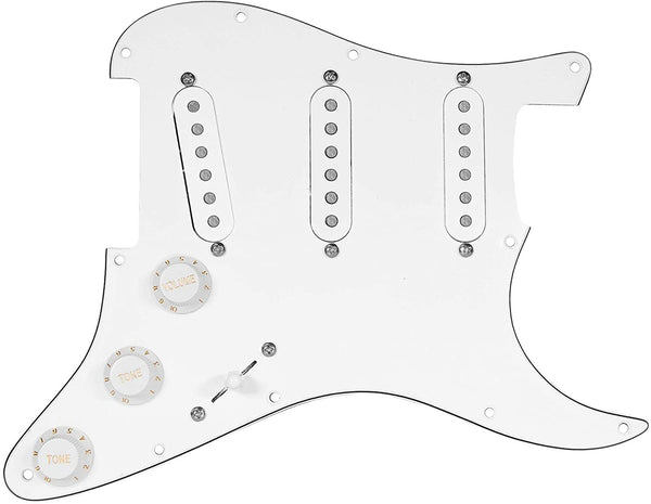 920D Custom Fiesta Pickups Late 60s WHITE Loaded Pickguard for Jimi-Style Strat