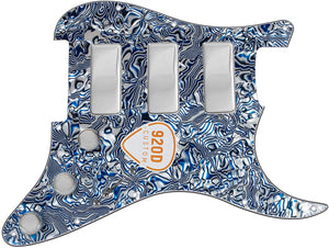 920D Fiesta Pickups Stadium Triple Mini-Humbucker Loaded Pickguard, Blue Shell
