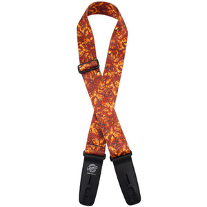 Lock-It Poly Plush Series Guitar Strap, 2" Wide - Gold Swirl