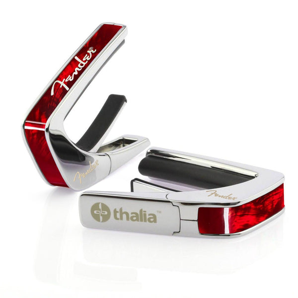 Thalia X Fender Guitar Capo - Chrome, Red Angel Wing, White Spaghetti Logo