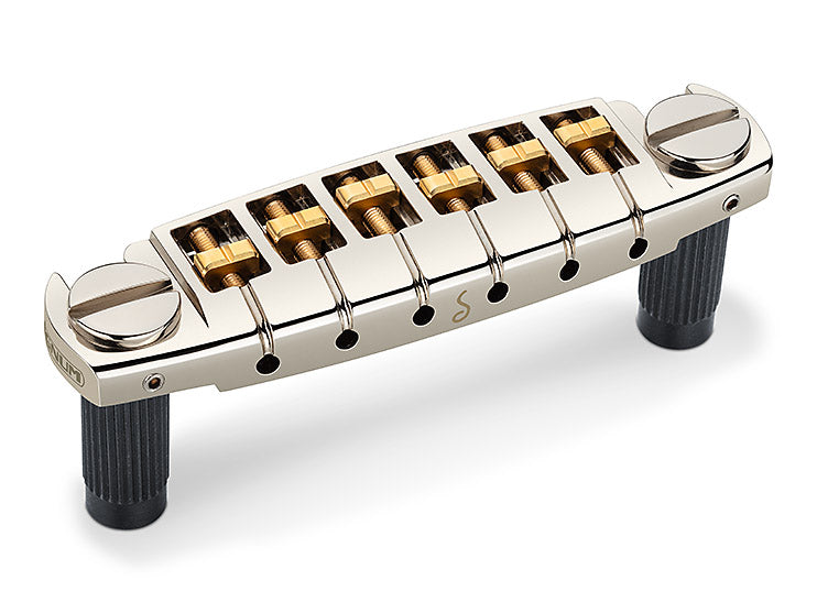 Schaller Germany Signum Wraparound Locking Guitar Bridge, NICKEL w/Brass Saddles