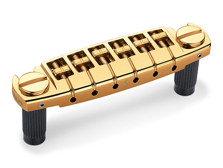 Schaller Germany Signum Wraparound Locking Guitar Bridge, GOLD w/Brass Saddles