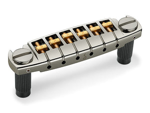 Schaller Germany Signum Wraparound Locking Bridge, RUTHENIUM w/Brass Saddles