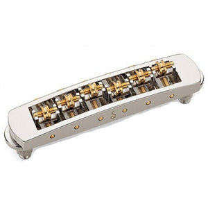 Schaller Germany STM Roller Bridge for Les Paul Guitar, NICKEL w/ Brass Saddles