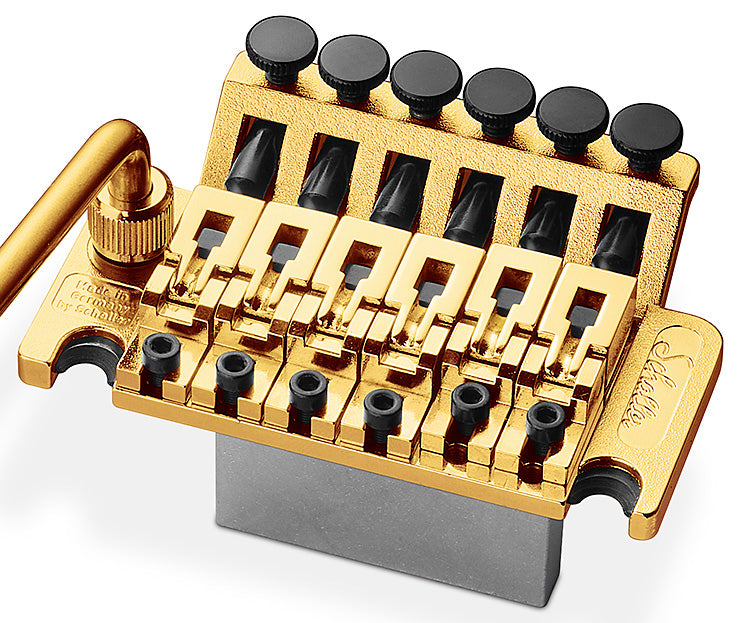 Schaller Germany Floyd Rose Tremolo Kit - Gold with 32mm Block, R2 Nut