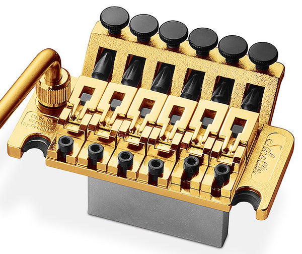 Schaller Germany Floyd Rose Tremolo Kit - Gold with 32mm Block, R2 Nut