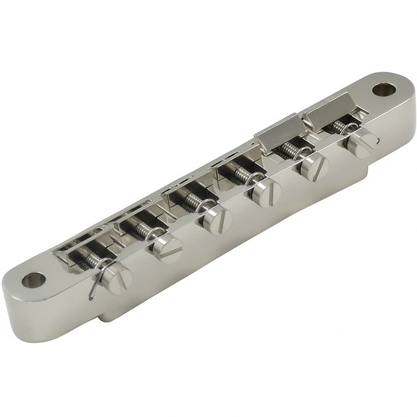 Advanced Plating ABR-1 Wired Bridge w/ Plated Brass Saddles for Gibson, NICKEL
