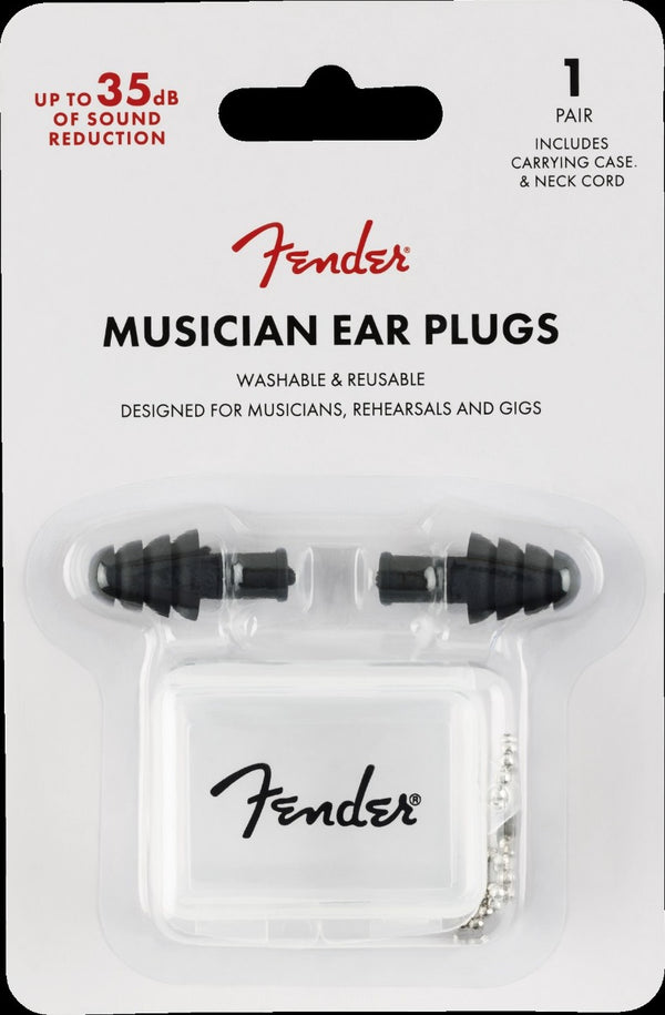 Fender Musician Ear Plugs, 27dB Noise Reduction Rating, One Pair with Case