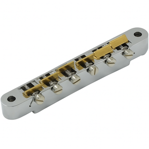 Advanced Plating ABR-1 Wired Bridge w/ Raw Brass Saddles for Gibson, CHROME