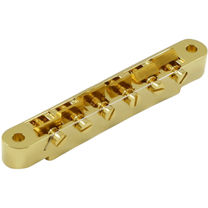 Advanced Plating ABR-1 Wired Bridge w/ Raw Brass Saddles for Gibson, GOLD