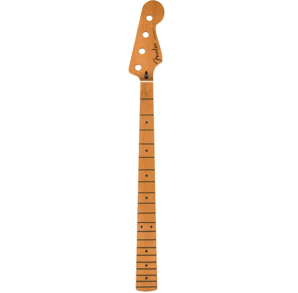 Fender Satin Roasted Maple Jazz Bass Neck, 20 Jumbo Frets, 12", Maple, Flat Oval