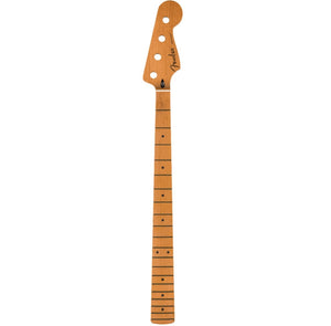 Fender Satin Roasted Maple Jazz Bass Neck, 20 Jumbo Frets, 12", Maple, Flat Oval