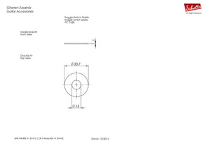 Schaller Germany Toggle Switch Plate Washer for Les Paul/SG Guitar, RUTHENIUM