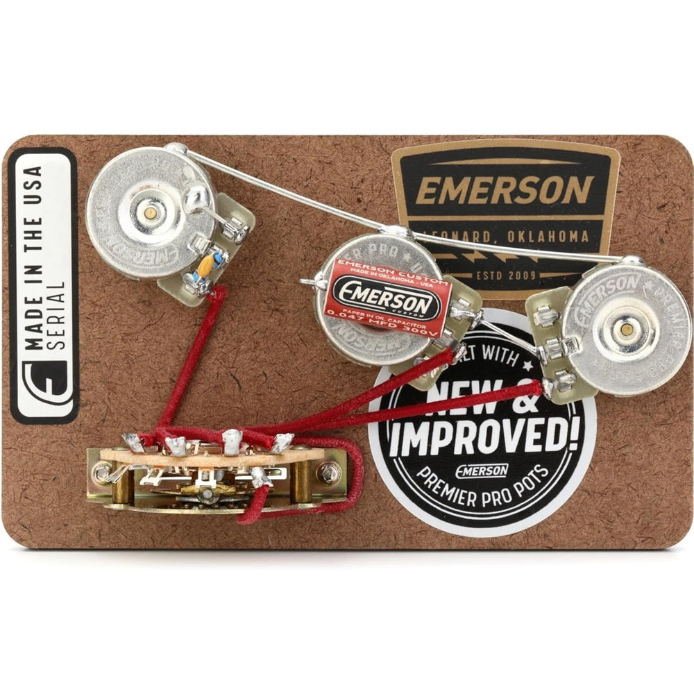 Emerson Custom USA Prewired Kit for 5-Way Fender Strat/Stratocaster w/ 250k Pots