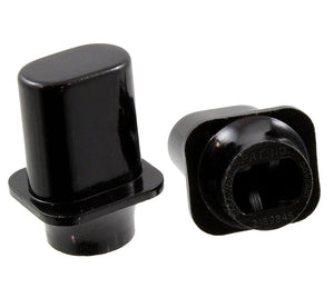 Allparts Top Hat Switch Knobs for Fender Tele, Oak Girgsby, CRL, BLACK, Set of 2