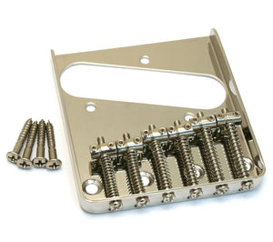 Allparts Vintage 6-Saddle Steel Bridge for Fender Tele/Telecaster, NICKEL