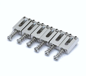Allparts Set of 6 NARROW Bridge Saddles for Fender Stratocaster, CHROME