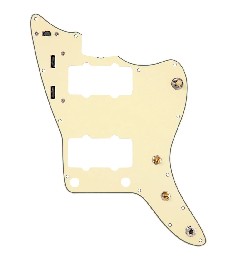 920D Custom Pre-Wired Pickguard for Jazzmaster, Aged White, JMH-V Wiring Harness