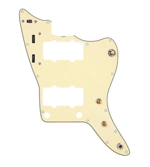 920D Custom Pre-Wired Pickguard for Jazzmaster, Aged White, JMH-V Wiring Harness