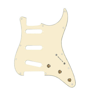 920D Custom 7SSS Pre-Wired Pickguard for Strat With An Aged White Pickguard and S5W Wiring Harness