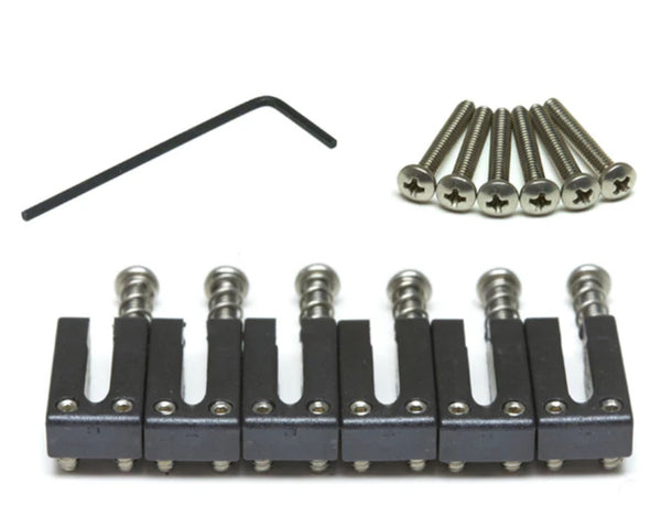 Graph Tech String Saver Elite LEFT-HANDED 6-Saddle Set for Strat/Tele, 2-1/16"