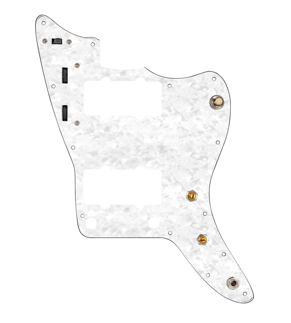 920D Custom Pre-Wired Pickguard for Jazzmaster, White Pearl, JMH-V Wiring Harness