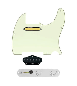920D Custom Gold Foil Loaded Pickguard for Tele With Mint Green Pickguard and T4W-C Control Plate