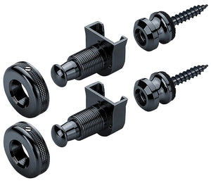 Genuine Schaller BLACK S-Lock Guitar Strap Locks Pair/Set, Made in Germany