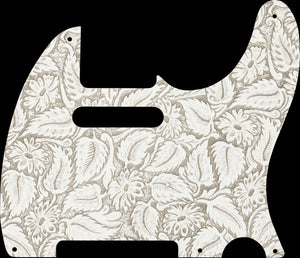 Fender Waylon Jennings Leather Tele/Telecaster Pickguard, White