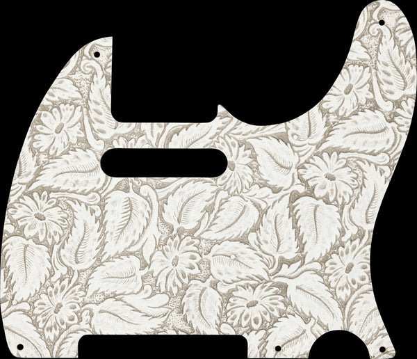 Fender Waylon Jennings Leather Tele/Telecaster Pickguard, White