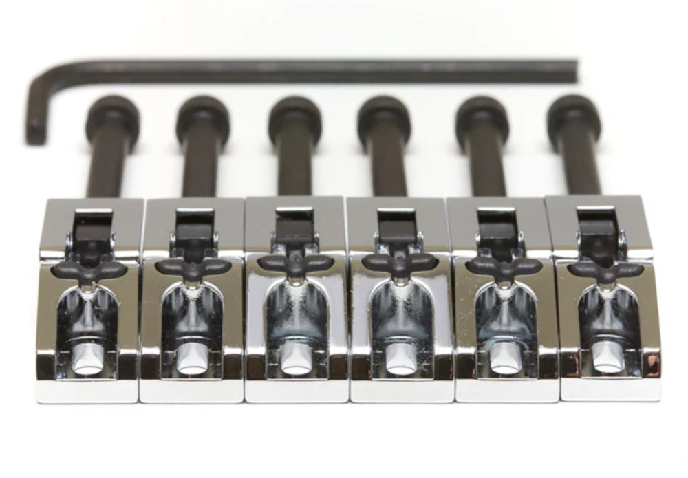 Graph Tech Floyd Rose Style String Saver Saddles, CHROME, Set of 6, PG-0080-C6