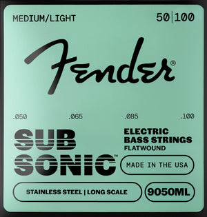 Fender 9050ML Stainless Flatwound Bass Strings, Long Scale MED LIGHT 50-100