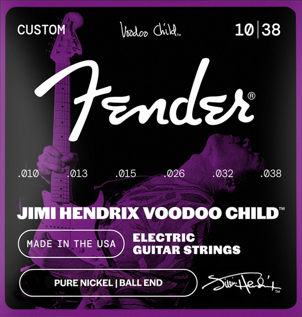 Fender Jimi Hendrix Voodoo Child BALL-END NICKEL Electric Guitar Strings, 10-38