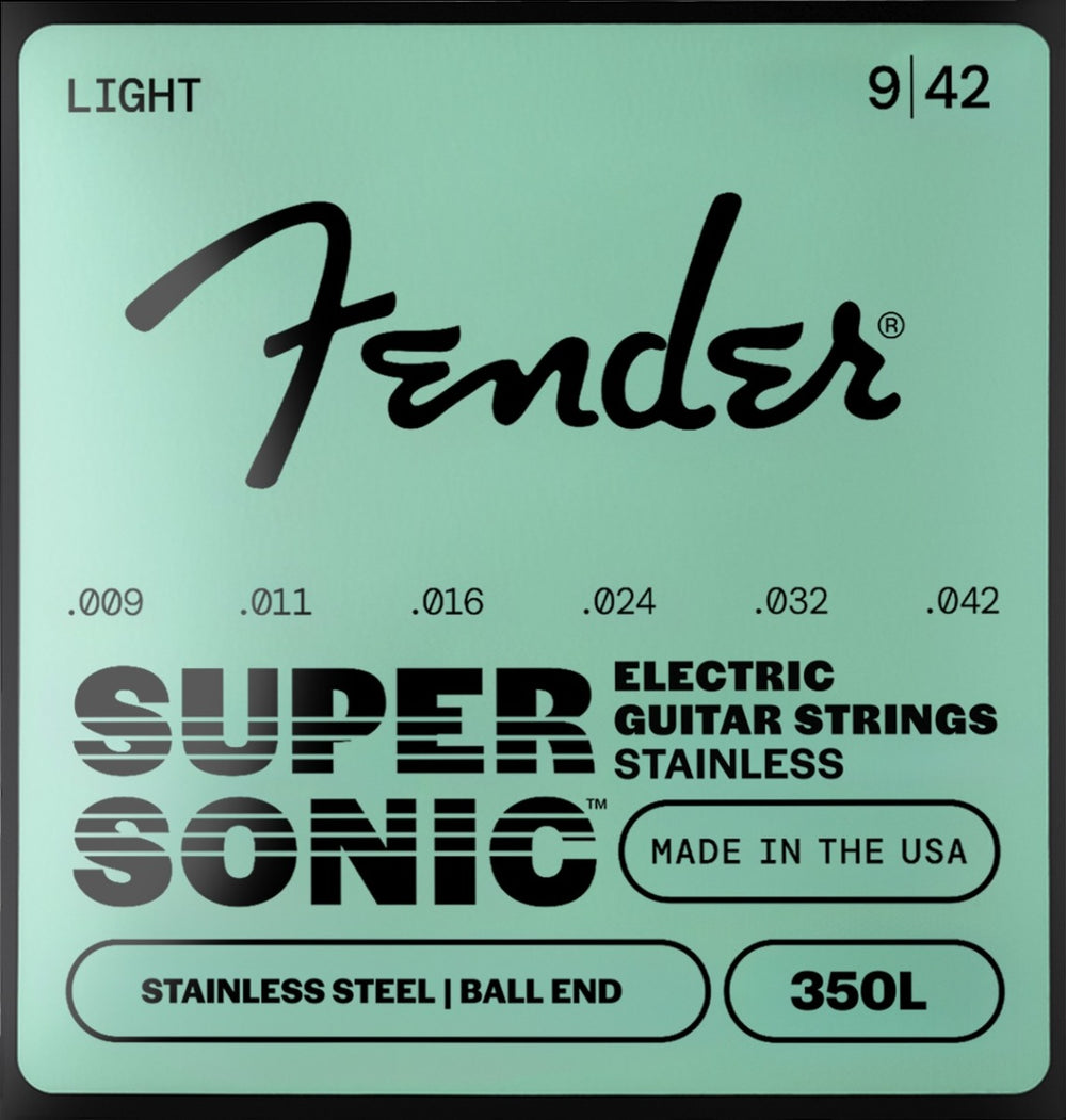 Fender 350's Electric Guitar Strings, Stainless Steel, Ball End, 350L 9-42