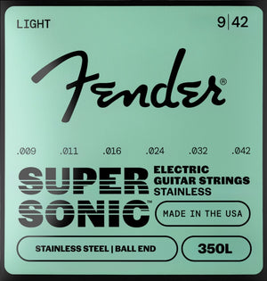 Fender 350's Electric Guitar Strings, Stainless Steel, Ball End, 350L 9-42
