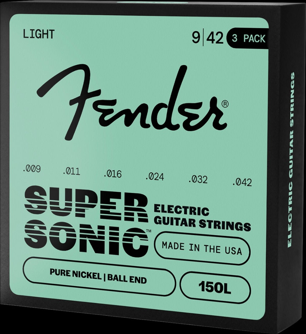 3-PACK of Fender 150L Pure-Nickel Electric Guitar Strings - LIGHT 9-42