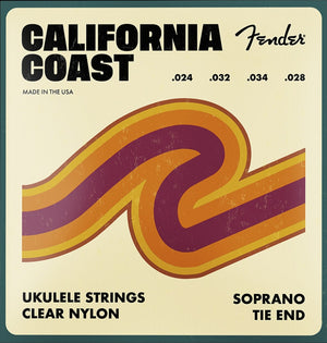 Fender 90S California Coast Clear Nylon 4-String Soprano Ukulele Strings