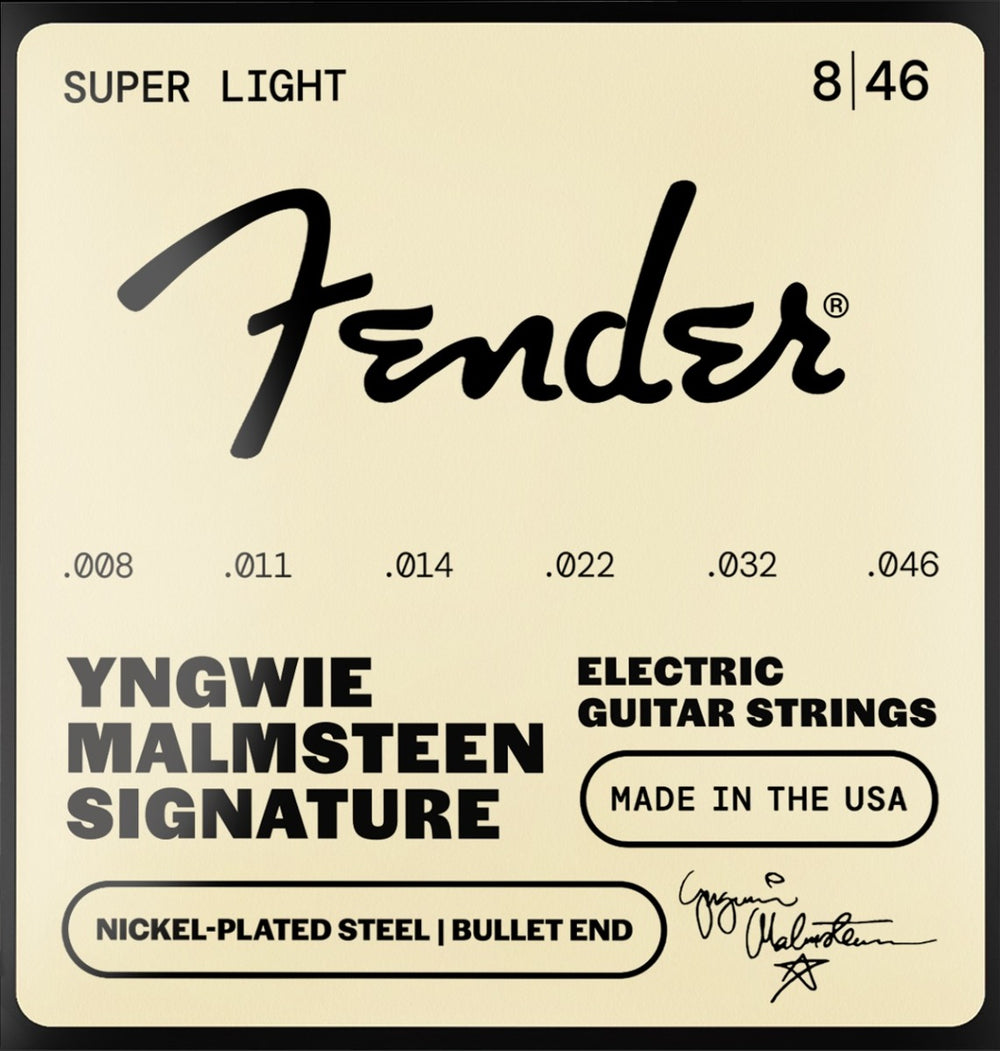 Fender Yngwie Malmsteen Signature Electric Guitar Strings, SUPER LIGHT 8-46