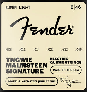 Fender Yngwie Malmsteen Signature Electric Guitar Strings, SUPER LIGHT 8-46