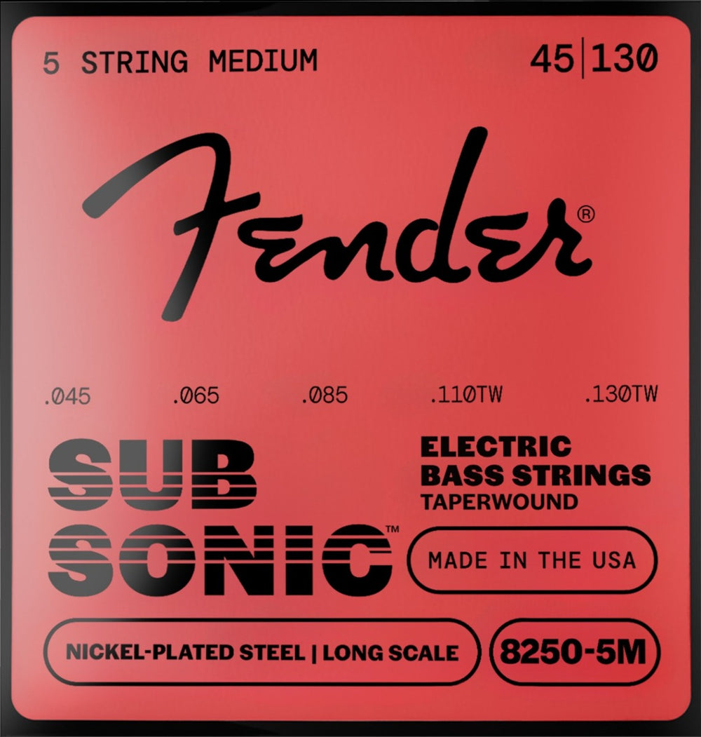Fender 82505M Taperwound Electric Bass Strings Long Scale 5-STRING MEDIUM 45-130