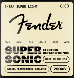 Fender Super 250XS Nickel-Plated Steel Electric Guitar Strings EXTRA SUPER LIGHT