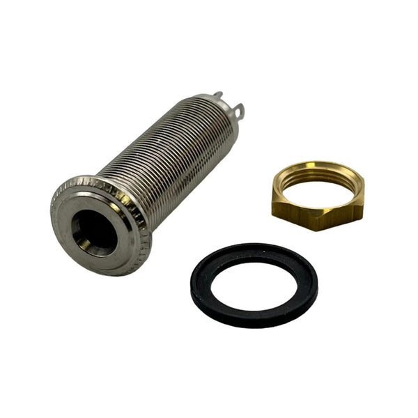 Ibanez Long Threaded 1/4" Stereo TRS Barrel Jack - Nickel, 3JKB6S001CH