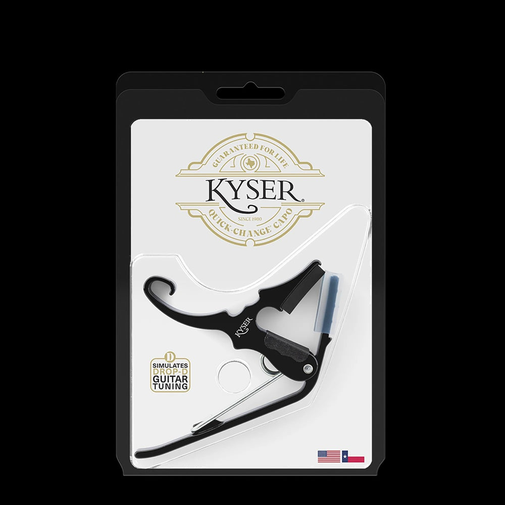 Kyser Quick-Change Capo, Black, Short-Cut Partial Capo, USA Made, KG3B