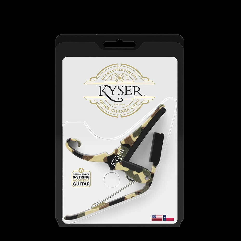 Kyser Quick-Change Capo, Camo 2.0, for 6-String Acoustic Guitar, USA, KG6C2A