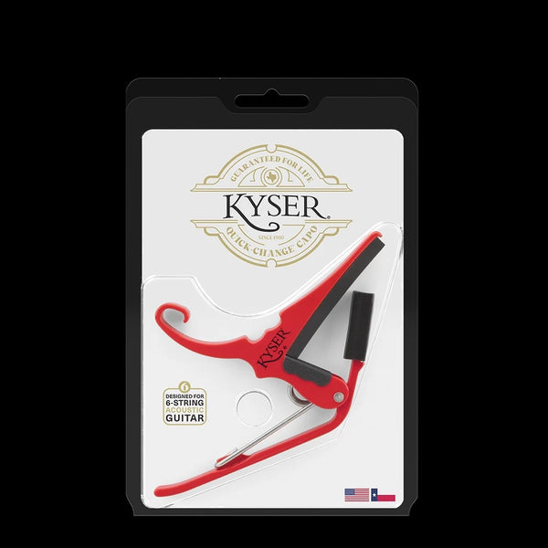 Kyser Quick-Change Capo, Liptsick Red, for 6-String Acoustic Guitar, USA, KG6LRA