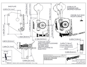 Hipshot BT3 Xtender Key Extender D-Tuner for Pre-CBS Fender Bass - GOLD