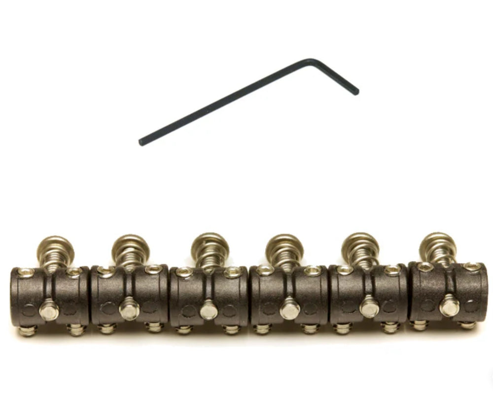 Graph Tech String Saver Barrel Saddles Set for Jazzmaster/Jaguar/Mustang, Black