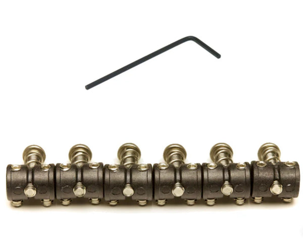 Graph Tech String Saver Barrel Saddles Set for Jazzmaster/Jaguar/Mustang, Black